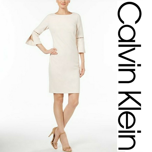calvin klein pearl sleeve dress